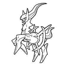 kolorowanka: Legendarny Pokemon Arkeus w kolorowanie