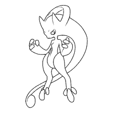 kolorowanka: Pokemon rysunek Mega Mutu X dla kolorowanki