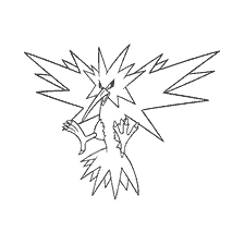 kolorowanka: Rysunek legendarnego Pokémon Zapdos