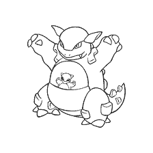 kolorowanka: Pokemon Kangashan kolorowanki z młode w kieszeni
