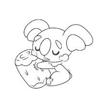 kolorowanka: Kolorowanki Pokémon Komal przytulanie kłody