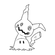kolorowanka: Mimicue, Pokemon w postaci ducha z maską