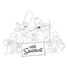coloring page: The Simpson family in coloring