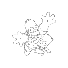 coloring page: Coloring Homer and Bart Simpson