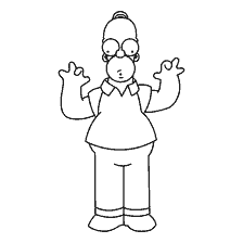 coloring page: Homer Simpson of The Simpsons in Coloring