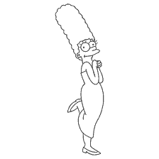 coloring page: Coloring by Marge Simpson of The Simpsons