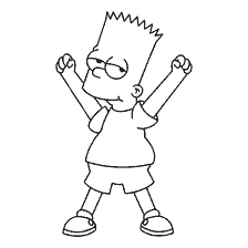 coloring page: Coloring by Bart Simpson of The Simpsons