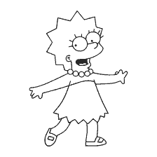coloring page: Coloring Lisa Simpson of The Simpsons
