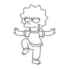 coloring page: Lisa Simpson in yoga pose on coloring book