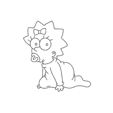 coloring page: Coloring of Little Maggie from The Simpsons