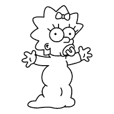 coloring page: Coloring Maggie Simpson from The Simpsons