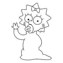 coloring page: Maggie Simpson with a nipple