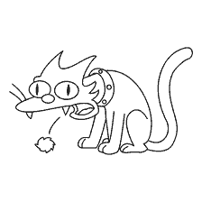 coloring page: Picture of the cat Snowball from the animated series The Simpsons