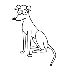 coloring page: The Simpsons Dog Sitting Down