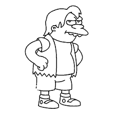coloring page: Coloring Hooligan Nelson of The Simpsons