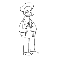 coloring page: Drawing by Apu Nahasapimapetilon from The Simpsons