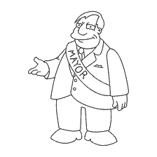 coloring page: Coloring by Springfield Mayor Quimby of The Simpsons