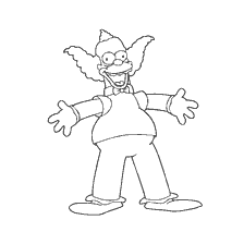 coloring page: Krusty Clown from The Simpsons for Coloring