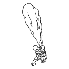 coloring page: Scratch with a rocket gun from the Simpsons