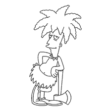 coloring page: Sideshaw Bob of The Simpsons Coloring