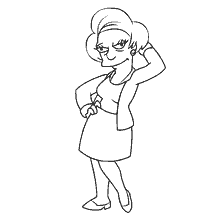 coloring page: Edna Crabapple of The Simpsons in Coloring