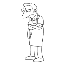 coloring page: Coloring by Barman Moe of The Simpsons