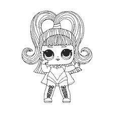 kleurplaat: Doll LOL Glow Grrrl in kleuring