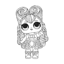 kleurplaat: Doll LOL Masquerade in kleuren voor kinderen