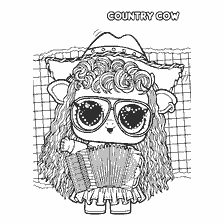 kleurplaat: Poppen kleuren LOL Pet Country Cow