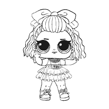 kleurplaat: Doll LOL 80s B.B. voor kleuren