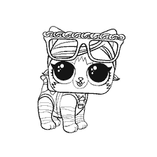 kleurplaat: Een foto van de kleur van het huisdier Shorty Kitty van L.O.L.