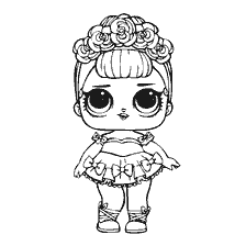 kleurplaat: Kleurende Doll LOL Sugar Queen Glitter