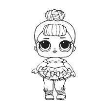 kleurplaat: Kleurende pop Miss Baby Glitter uit de serie Brilliant