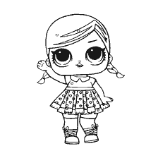 kleurplaat: Kleurpoppen LOL Superdoll uit de serie briljant
