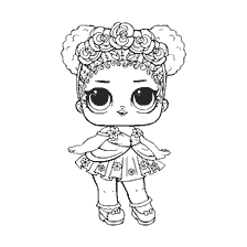 kleurplaat: Doll LOL Bloem Kind voor het kleuren