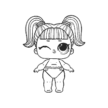 kleurplaat: Kleurende pop LOL Glamorous baby