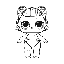 kleurplaat: Tekenpop LOL baby Angel voor kleuren