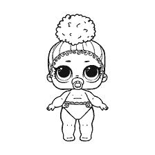 kleurplaat: Kleuren LOL baby Baas met grote ogen en grappig accessoire