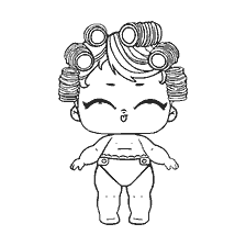 kleurplaat: Kleurende pop LOL Baby Werk met krullen