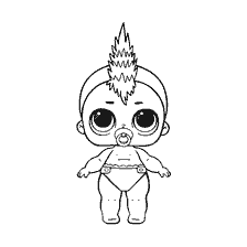 kleurplaat: Kleurpop LOL Baby Punk Boy