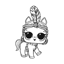 kleurplaat: Poppen kleuren LOL Huisdierpony