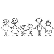 boyama sayfası: Aile karikat&uuml;r karakterleri olarak resmedildi