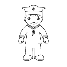 pagina da colorare: Colorazione del marinaio per bambini