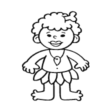 pagina da colorare: Papusica uomo con capelli ricci e petali sulla sua cintura