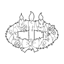 página para colorir: Grinalda de Natal com quatro velas e cones spruce para colorir