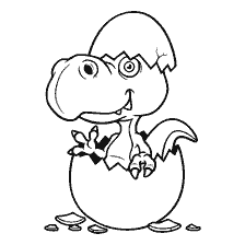 página para colorear: Tyrannosaurus ha sacado de un huevo