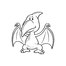 página para colorear: Drawing bebé pterodactyl para colorear