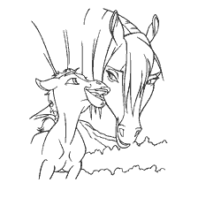 coloring page: Spirit and his mother on the coloring book