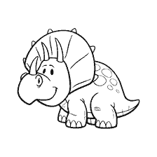 página para colorear: Imagen para colorear del bebé Triceratops