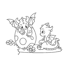 pagina da colorare: Colorare piccoli draghi